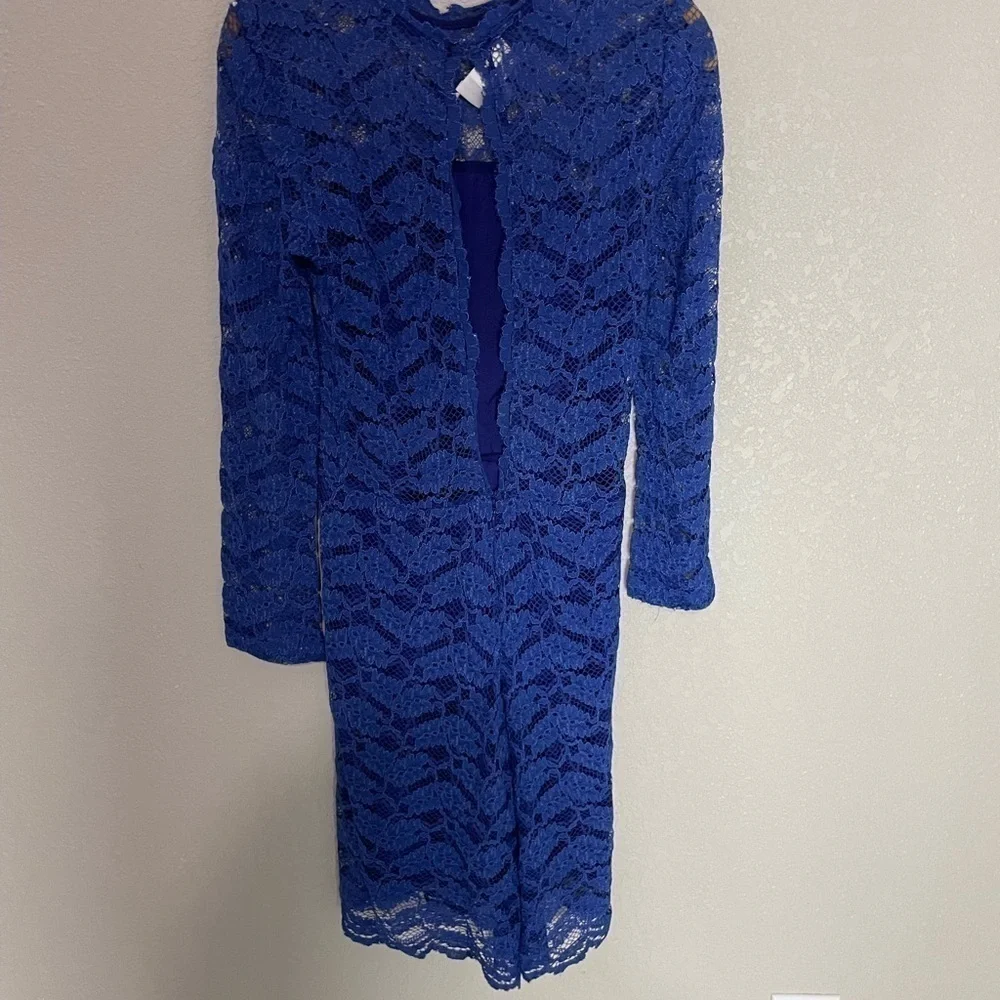 Alexis Cobalt Blue Lace Dress Large